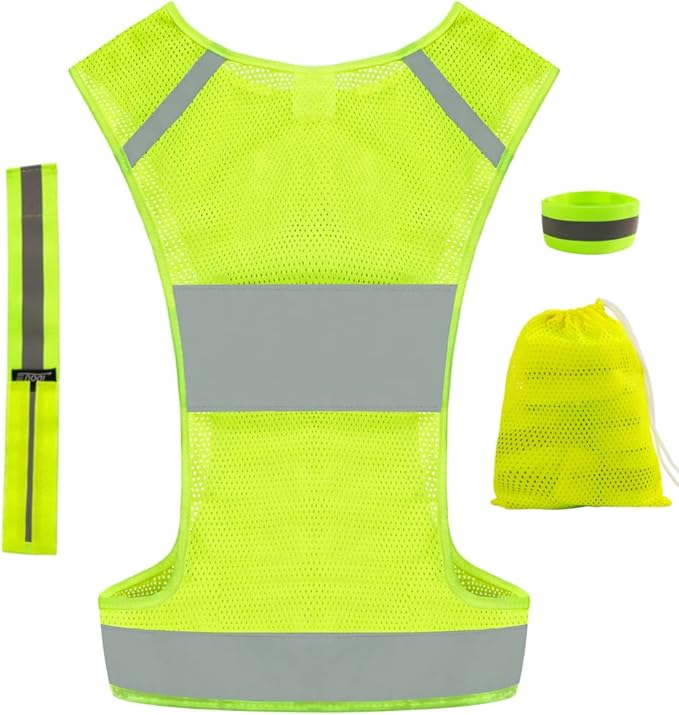 Reflective Vest Safety Running Gear with Pocket,High Visibility for Running,Biking,Walking,Women & Men