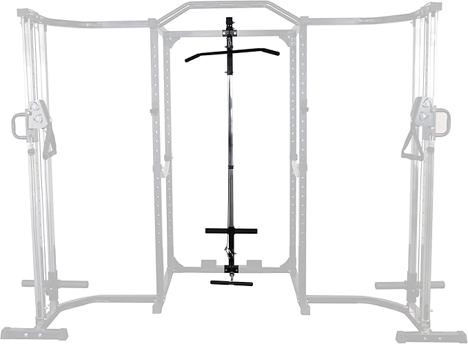 Multi-Function Adjustable Power Cage with J-Hooks, Safety Straps and Optional LAT Pulldown Attachment and Cable Crossover, Multiple Styles