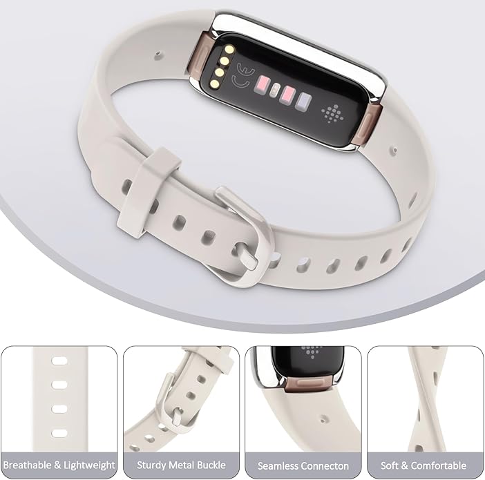 AK Sport Band Compatible with Fitbit Luxe Bands for Women Men, Soft Silicone Replacement Sport Straps Wristbands for Fitbit Luxe Fitness and Wellness Tracker