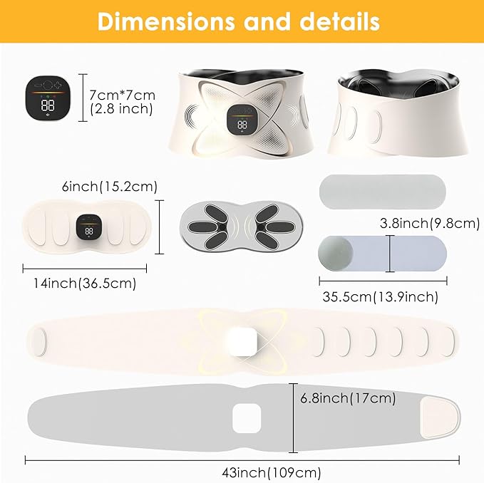 Portable Abdominal Training Belt with Heating Pad