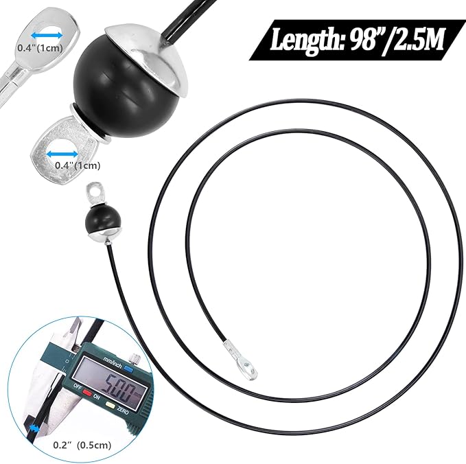 Taeku Fitness Pulley Cable, Heavy-Duty 6mm Steel Wire Rope for Home Gym, Adjustable Replacement Cable for Weightlifting, LAT Pulldown, and Cable Machine Accessories