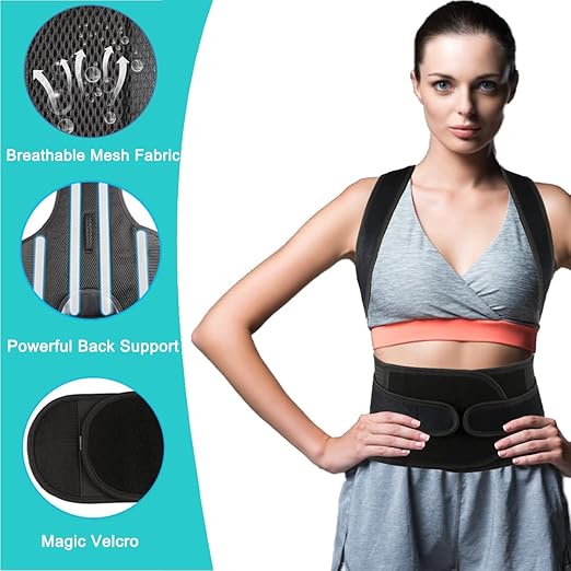 Posture Corrector for Men and Women,Adjustable Back Brace for Upper and Lower Back Pain Relief - Improve and Neck,Shoulder,Back Relieve L(33"-37")