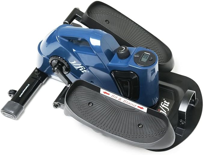 JFIT Mini Elliptical – Under Desk & Standing Workout, Compact, Quiet, Adjustable Resistance, LCD Monitor for Progress Tracking