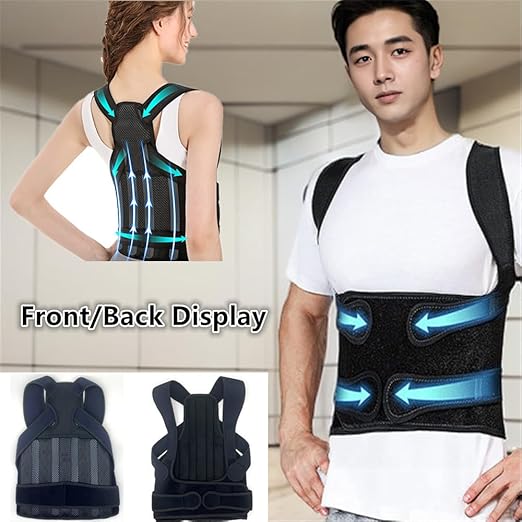 Back Brace for Women and Men,Shoulder Straightener,Back straightener,Adjustable Posture Corrector Suitable for Upper and Lower Back Pain Relief-Scoliosis,Hunchback,Spine Corrector(Black,M)