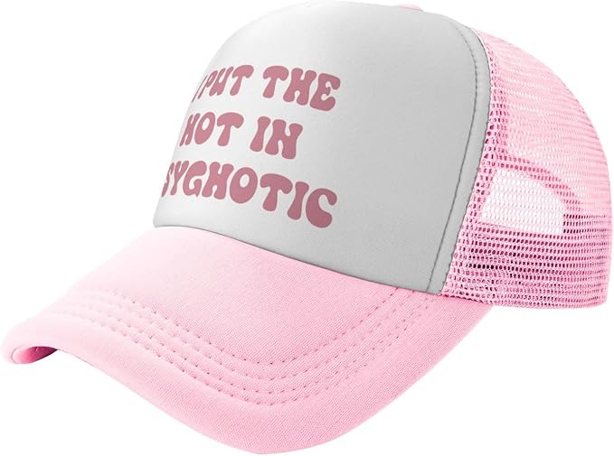 Put It On My Husband's Tab Drinking Trucker Hat - Funny Pink Trucker Hat for Women and Men