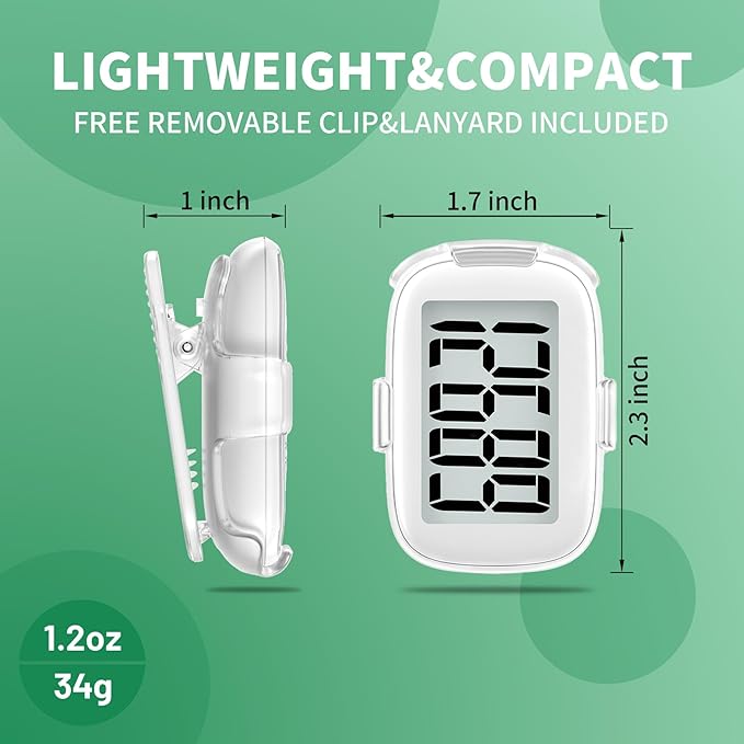 Pedometer Walking Simple 3D Step Counter with Clip and Lanyard, Activities Fitness Tracker Without Smartphone, Accurate Step Tracker for Women, Men, Seniors