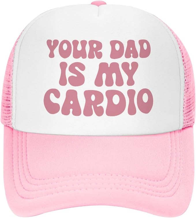 Put It On My Husband's Tab Drinking Trucker Hat - Funny Pink Trucker Hat for Women and Men