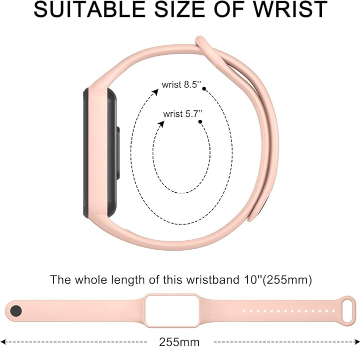 Amzpas TPU Bands for Amazfit Band 7 Fitness & Health Tracker, 3 Pack Soft Breathable Wristband, Adjustable Replacement Sportt Strap for Women Men
