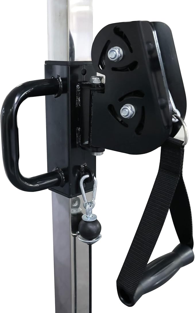 Multi-Function Adjustable Power Cage with J-Hooks, Safety Straps and Optional LAT Pulldown Attachment and Cable Crossover, Multiple Styles
