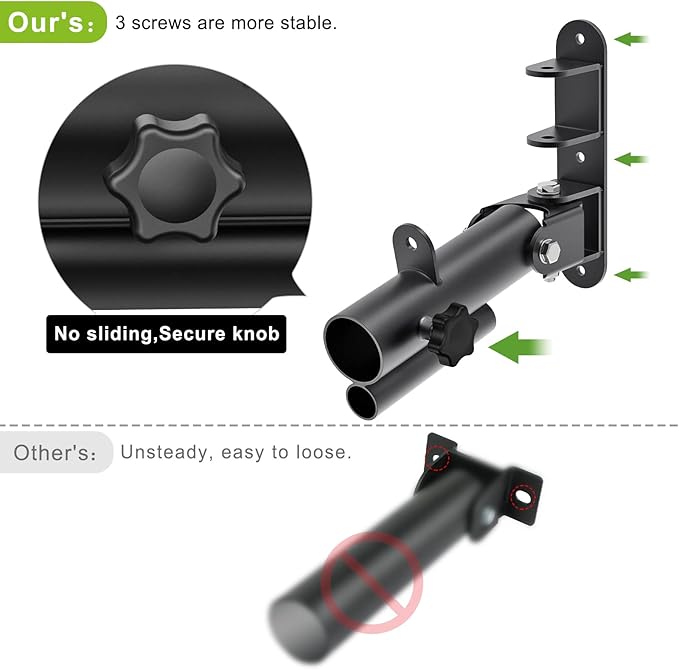 Kipika Wall Mount Landmine Attachment for 1" Standard Bar and 2" Olympic Bars - Heavy Duty T-Bar Row Platform with Swivel - Ideal for Home Gym Workouts