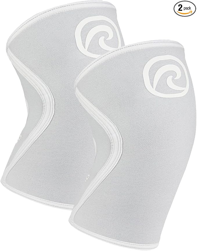 Rehband 5mm Knee Sleeves for Functional Training, Cross-Training & Powerlifting, Weightlifting Knee Support made of Neoprene, Unisex, Colour:Arctic/White - 1 Pair, Size:X-Large