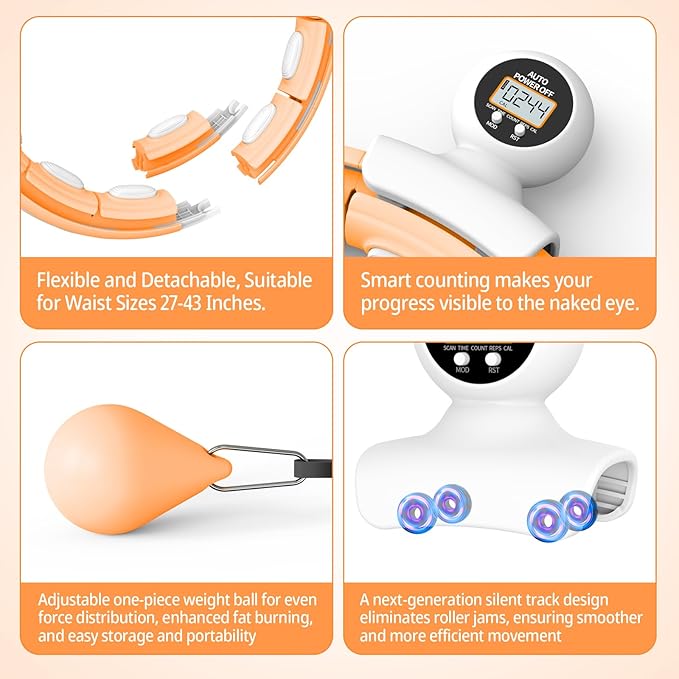 EPEHSPORT Silent Infinity Smart Hoops with Counter 22"-44" 2 in 4 Abdomen