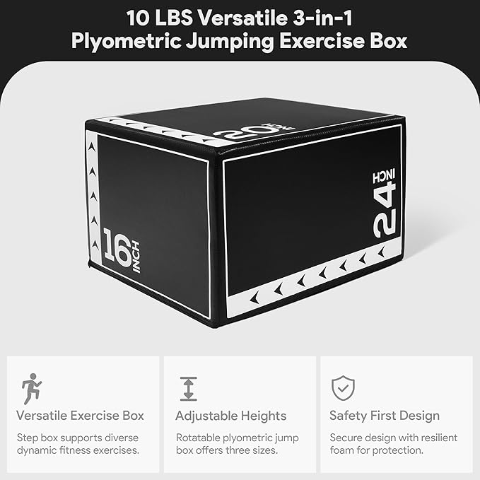 BalanceFrom Plyo Jumping Exercise Box, Home Gym Workout Trainer, Multiple Options