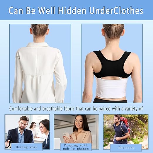 Posture Corrector for Women and Man - Posture Trainer for Neck Hump & Scoliosis Correction | Adjustable, Comfortable, and Pain-Relieving | Ideal for Desk Workers & Long-Term Wear(One Size)