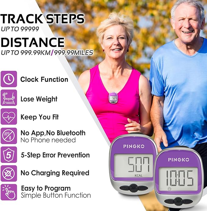 PINGKO Outdoor Multi-Function Portable Sport Pedometer Step/Distance/Calories/Counter