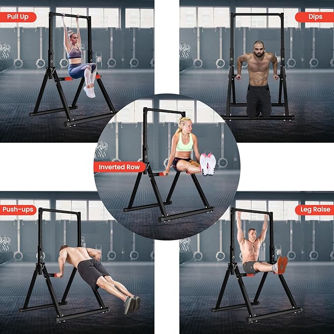 DOBESTS Foldable Power Tower Pull Up Bar Dip 700lbs