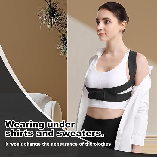 Posture Corrector for Women and Man - Posture Trainer for Neck Hump & Scoliosis Correction | Adjustable, Comfortable, and Pain-Relieving | Ideal for Desk Workers & Long-Term Wear(Large)
