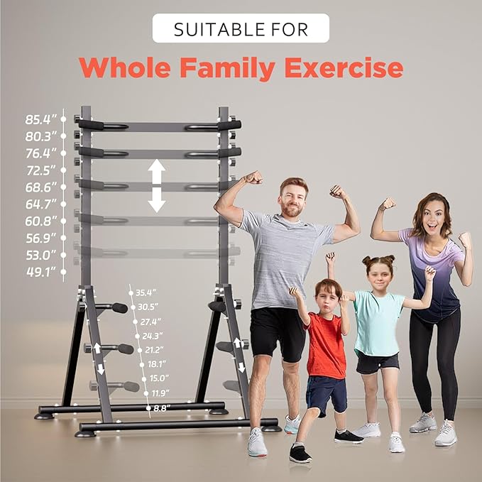 Foldable Power Tower Dip Station Pull Up Bar