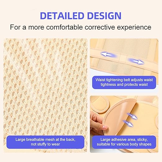 Back Brace Posture Corrector for Women and Men, Full Back Support Straps Straightener, Hunchback Improve Posture-Shoulder, Lumbar and Upper Lower Back Pain Relief (Nude, S)