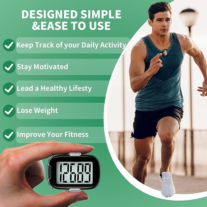 Pedometer Walking Simple 3D Step Counter with Clip and Lanyard, Activities Fitness Tracker Without Smartphone, Accurate Step Tracker for Women, Men, Seniors