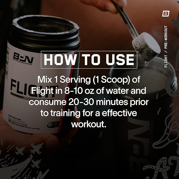 BARE PERFORMANCE NUTRITION BPN Flight Pre Workout, Supports Energy and Mental Focus, Improved Endurance & Muscle Pumps with CarnoSyn® Beta Alanine, Prickly Pear, 30 Servings