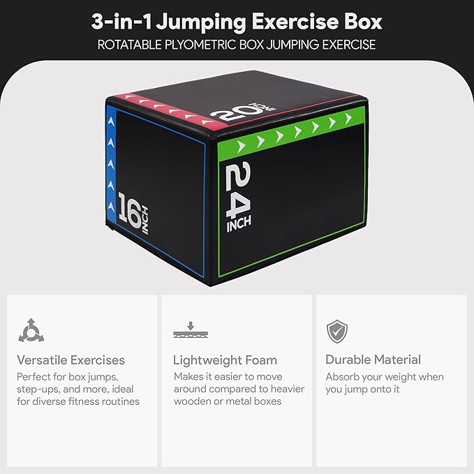 BalanceFrom Plyo Jumping Exercise Box, Home Gym Workout Trainer, Multiple Options