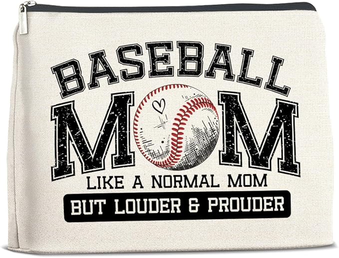 Baseball Mom Gifts for Women Makeup Bag Funny Baseball Mom Cosmetic Bag Zipper Makeup Pouch