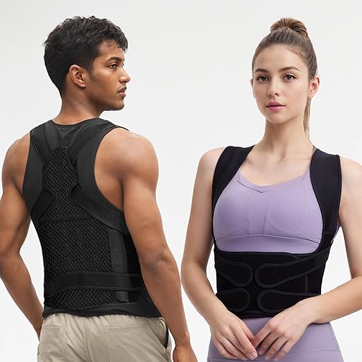 Back Brace Posture Corrector for Women and Men, Full Back Support Straps Straightener, Hunchback Improve Posture-Shoulder, Lumbar and Upper Lower Back Pain Relief (Black, S)