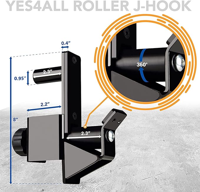 Yes4All Power Rack J-Hooks & Attachments – Heavy Duty Barbell Holders Compatible with 2x2 & 3x3 Power Racks for Home Gym