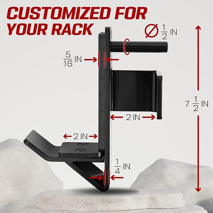 Yes4All Power Rack J-Hooks & Attachments – Heavy Duty Barbell Holders Compatible with 2x2 & 3x3 Power Racks for Home Gym