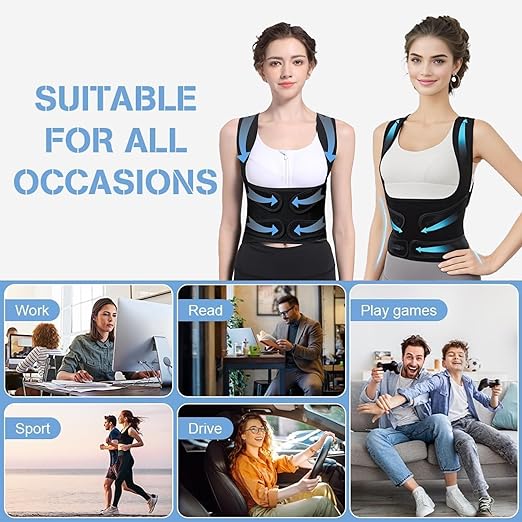Back Brace Posture Corrector for Women and Men,Adjustable Full Back Brace and Shoulder Straightener,for Back Pain Relief,Hunchback Correction,Scoliosis,Posture Trainer