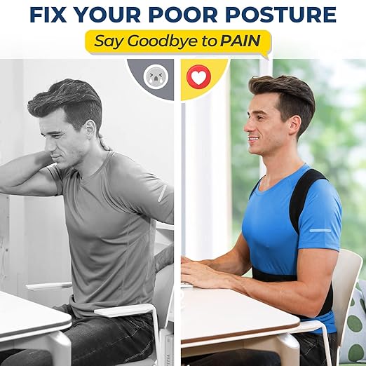 Back Brace Posture Corrector for Women and Men, Back Braces for Upper and Lower Back Pain Relief, Adjustable and Fully Back Support Improve Posture and Lumbar Support(M, 30"-35.5" Waist)