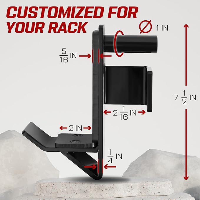 Yes4All Power Rack J-Hooks & Attachments – Heavy Duty Barbell Holders Compatible with 2x2 & 3x3 Power Racks for Home Gym