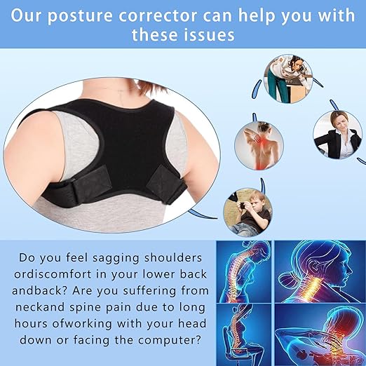 Posture Corrector for Women and Man - Posture Trainer for Neck Hump & Scoliosis Correction | Adjustable, Comfortable, and Pain-Relieving | Ideal for Desk Workers & Long-Term Wear(One Size)