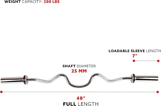 Sunny Health & Fitness 48" Olympic Super Curl OB-48