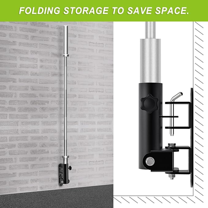 Kipika Wall Mount Landmine Attachment for 1" Standard Bar and 2" Olympic Bars - Heavy Duty T-Bar Row Platform with Swivel - Ideal for Home Gym Workouts