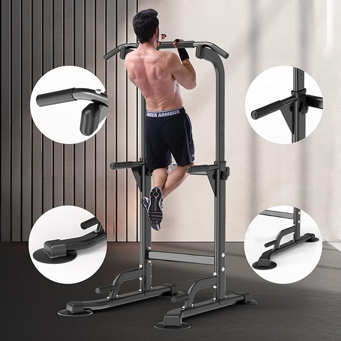 Pull Up Dip Station For Home Gym Strength 330LBS T055CDC T055CDC