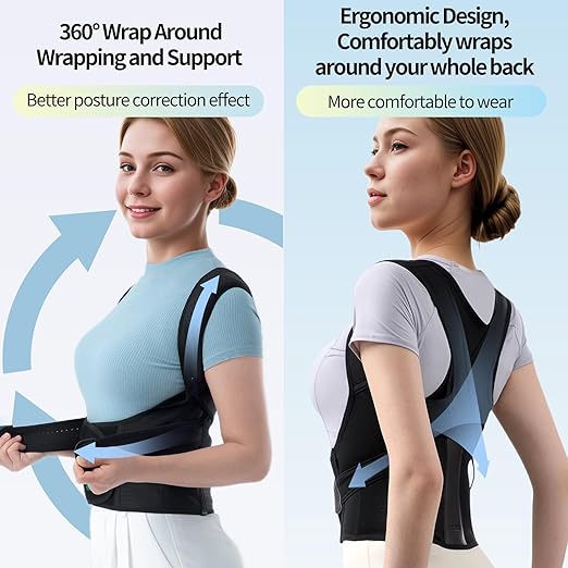 Posture Corrector for Women and Men, Adjustable Full Back Straightener, Back Brace for Upper and Lower Back Pain Relief, Scoliosis, Dowagers Hump, Hunchback, Thoracic, Spine Corrector (Small)