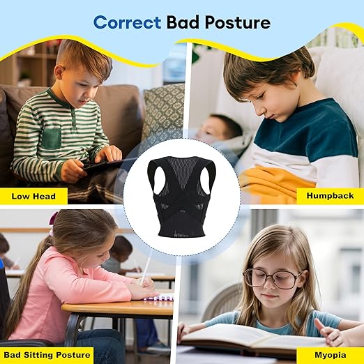 Back Brace Posture Corrector for Kids, Adjustable Full Back Support, for Upper and Lower Back Pain Relief, Scoliosis, Dowagers Hump, Hunchback, Thoracic, Spine Corrector (XX-Large, Waist: 28''-33'')