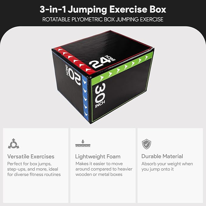 BalanceFrom Plyo Jumping Exercise Box, Home Gym Workout Trainer, Multiple Options