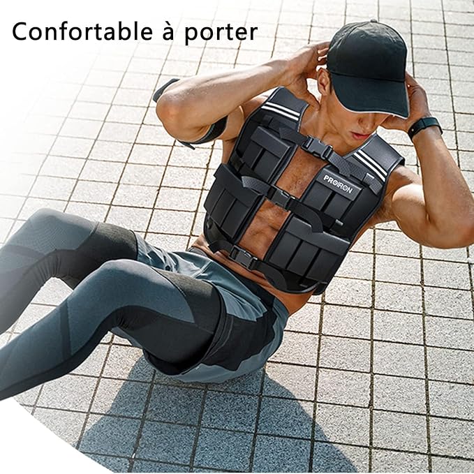 PROIRON Adjustable Weighted Vest 22LB/44LB,1LB/2LB Increment,Fully Adjustable Weight Vest for Men Women, Body Weight Vest for Running Workout Walking Boxing Strength Training Fitness Cardio, Weight Loss,Home Gym Equipment