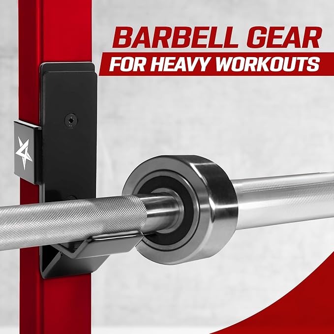 Yes4All Power Rack J-Hooks & Attachments – Heavy Duty Barbell Holders Compatible with 2x2 & 3x3 Power Racks for Home Gym