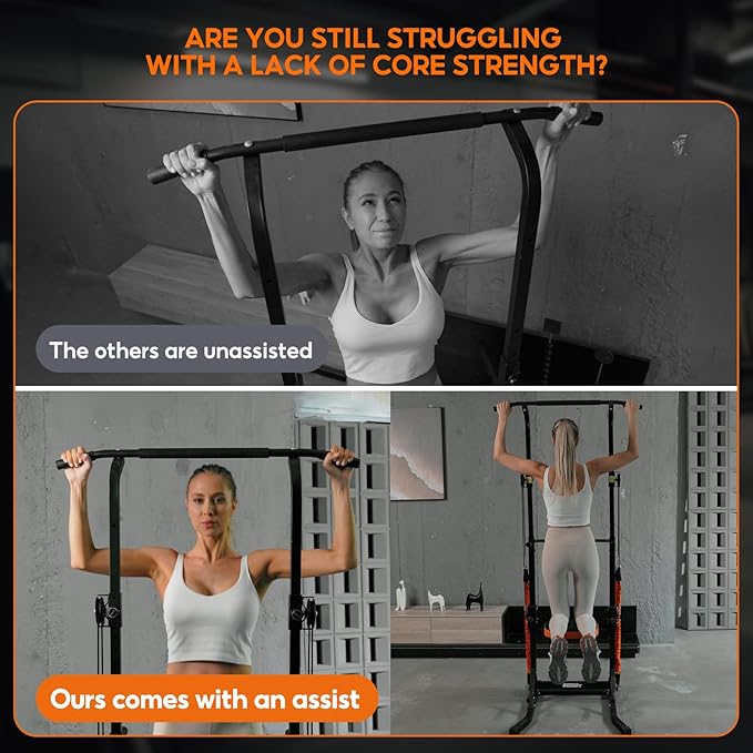 ONETWOFIT Power Tower Pull Up Bar Station Assistive Trainer 360LBS
