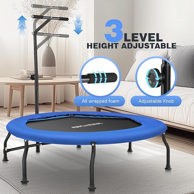 ANCHEER 50" Rebounder Trampoline for Adults- 2025 Foldable 450lbs/550lbs, for