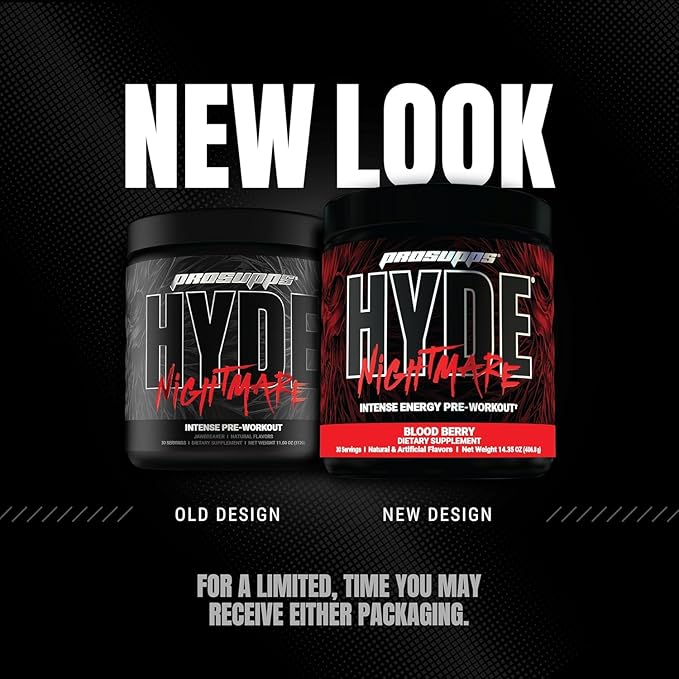PROSUPPS Mr. Hyde Nightmare Pre Workout Powder with Caffeine & Beta Alanine - Preworkout for Intense Energy, Mental Focus & Performance - Gym & Fitness Supplements (Blood Berry, 30 Servings)