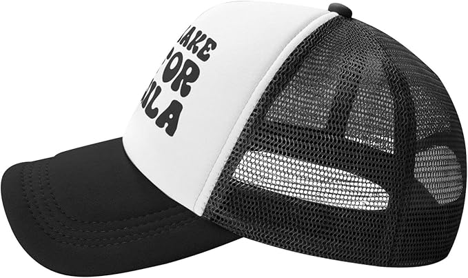 Put It On My Husband's Tab Drinking Trucker Hat - Funny Pink Trucker Hat for Women and Men
