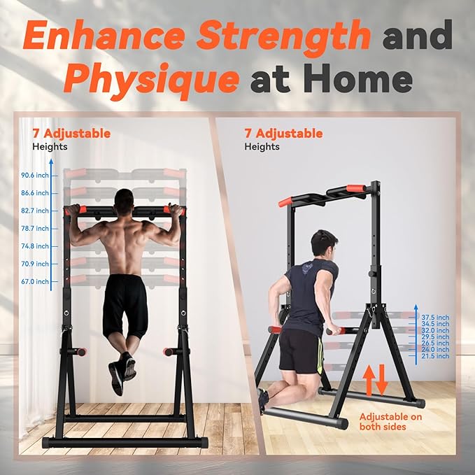 Power Tower Pull Up Dip Station Foldable 450LBS