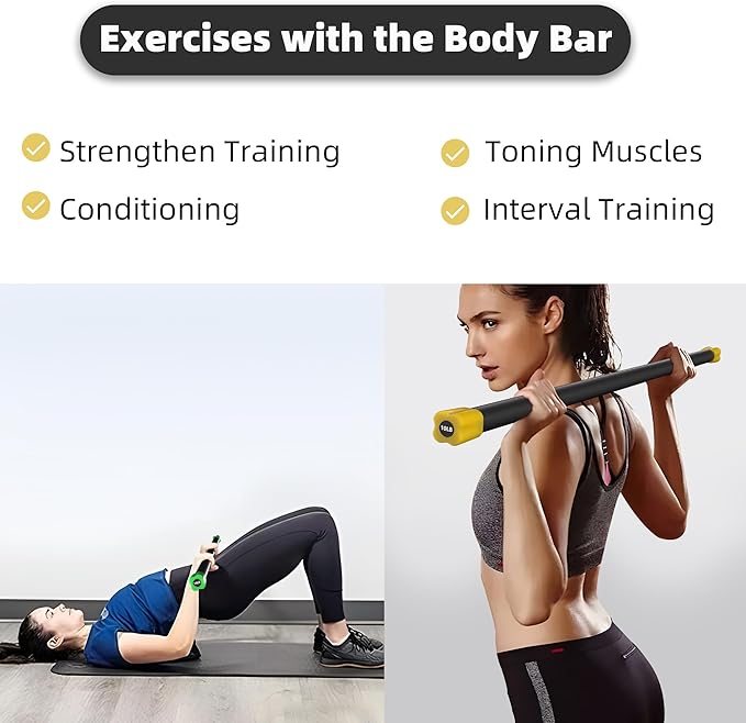Total Body Workout Weighted Bar Weighted Workout Bar Weighted Exercise Bar, Multiple Sizes