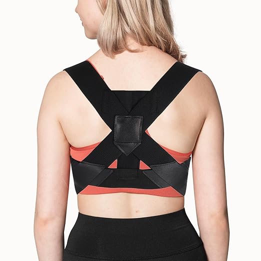 Posture Corrector for Women and Men, Adjustable Shoulder Straightener Support Back Brace Muscle Memory Support Straightener Providing Pain Relief from Neck, Shoulder, And Upper and Lower Back(Black)