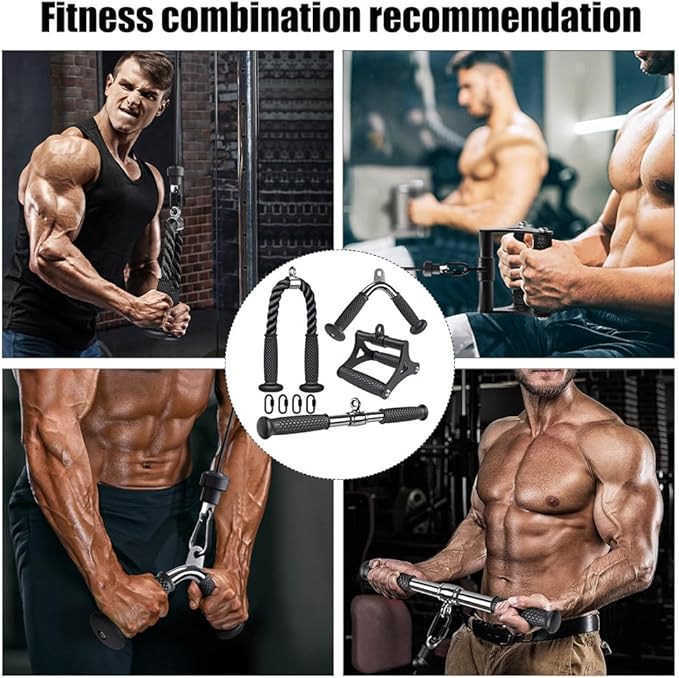 Kipika Tricep Pull Down Attachment, Cable Machine Accessories for Home Gym, Cable Machine Attachments Pulley System Gym, LAT Pull Down Attachment Weight Fitness